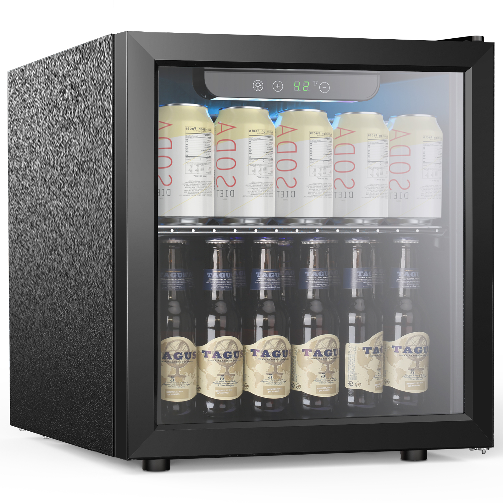 KNDKO 12 Bottle 48 Can Beverage Refrigerator - 1.3 Cu.Ft. Mini Fridge Cooler, Wine Cooler for Home/Office